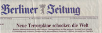 BERLINER ZEITUNG - Titelseite, Schlagzeile am 11. August 2006