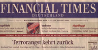FINANCIAL TIMES - Titelseite, Schlagzeile am 11. August 2006