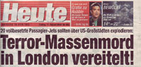 HEUTE - Titelseite, Schlagzeile am 11. August 2006