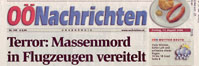 OBERÖSTERREICHISCHE NACHRICHTEN - Titelseite, Schlagzeile am 11. August 2006