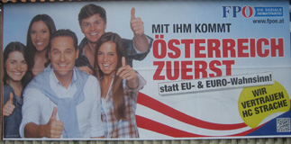 FPÖ-Plakat:  Österreich zuerst   Bild: WEBSCHOOL