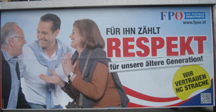 FPÖ-Plakat: RESPEKT   Bild: WEBSCHOOL