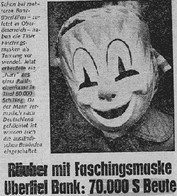 Bankraub in Tirol 1981, Bericht in der Kronenzeitung