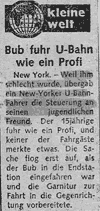 KRONEN ZEITUNG - Rubrik: kleine Welt, 3. Feber 1981