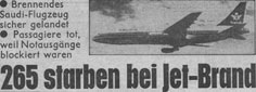 Flugzeugbrand 1980, 265 Todesopfer in Riad, Artikel in der Kronenzeitung