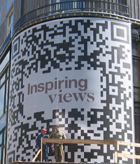 QR-Code-Plakat; Wien 1., Fleischmarkt Ecke Rotenturmstrae. 20. April 2012 Bild: WEBSCHOOL