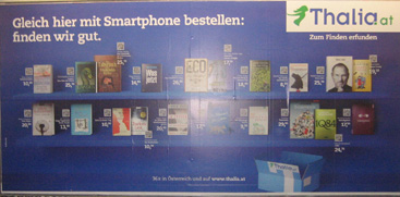 THALIA-Plakat mit QR-Code in Wien, Straenbahnstation Matzleinsdorferplatz. Bild: WEBSCHOOL