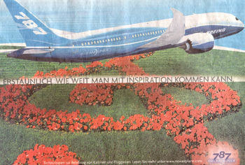 BOEING 787 "DREAMLINER", permanente Kampagne ab Oktober 2005 bis inkl. 2006. Platz für 250 Passagiere. Bis 2012 ausverkauft, Auslieferung ab 2008.
