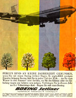 BOEING Jetliner 1961. Airlines: AIR FRANCE, AIR INDIA, AMERICAN, AVIANCA, B.O.A.C., BRANIFF, CONTINENTAL, EASTERN, EL AL, IRISH, LUFTHANSA, NORTHWEST, PAKISTAN, PAN AMERICAN, QUANTAS, SABENA, SOUTH AFRICAN, TWA, UNITED, VARIC, WESTERN