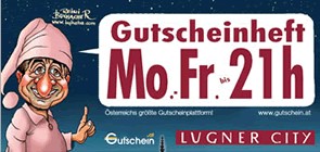 Gutscheinheft LUGNER-City. Auflage: 20.000   Verteilt in der Lugner-City im Mai 2012