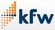 Logo der kfw-Bankengruppe bis April 2012. Agentur Meta Design soll für 3 Mio. neues Logo entwerfen.